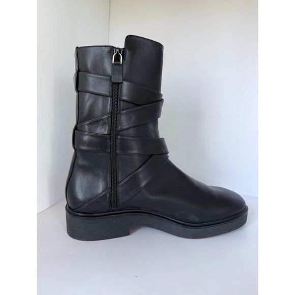 NWOB Stuart Weitzman Women's Luxering Belted Leather Bootie in Black Size 10 - Picture 8 of 15